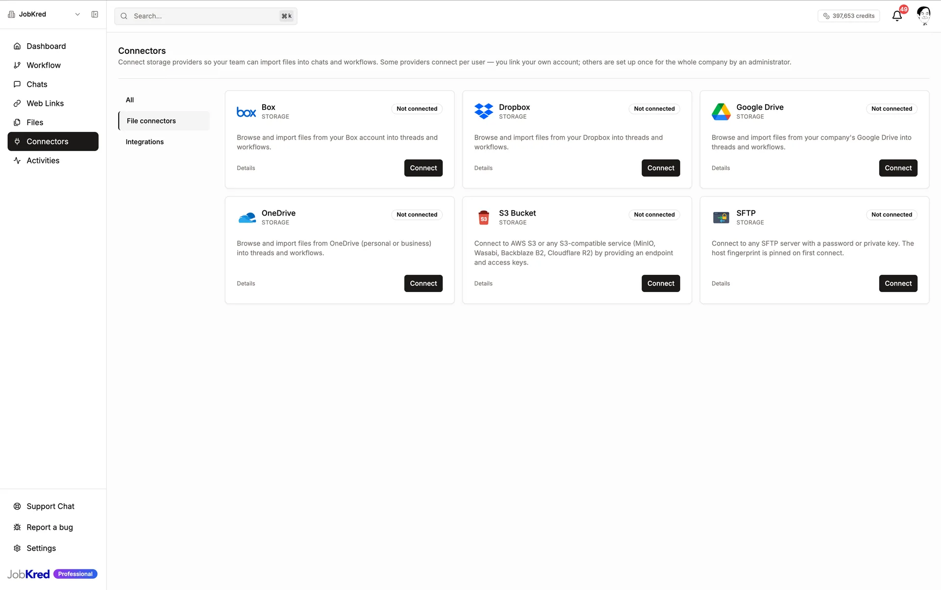 Connected systems — JobKred screenshot
